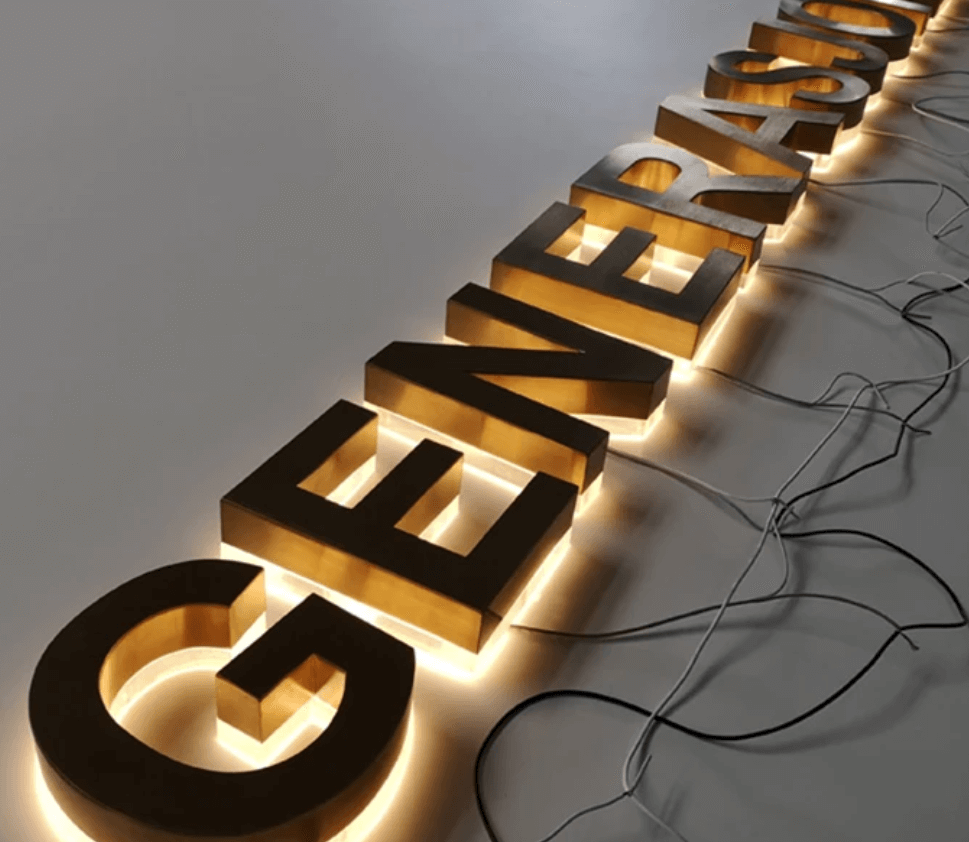 Steel Gold Backlit Par Squre